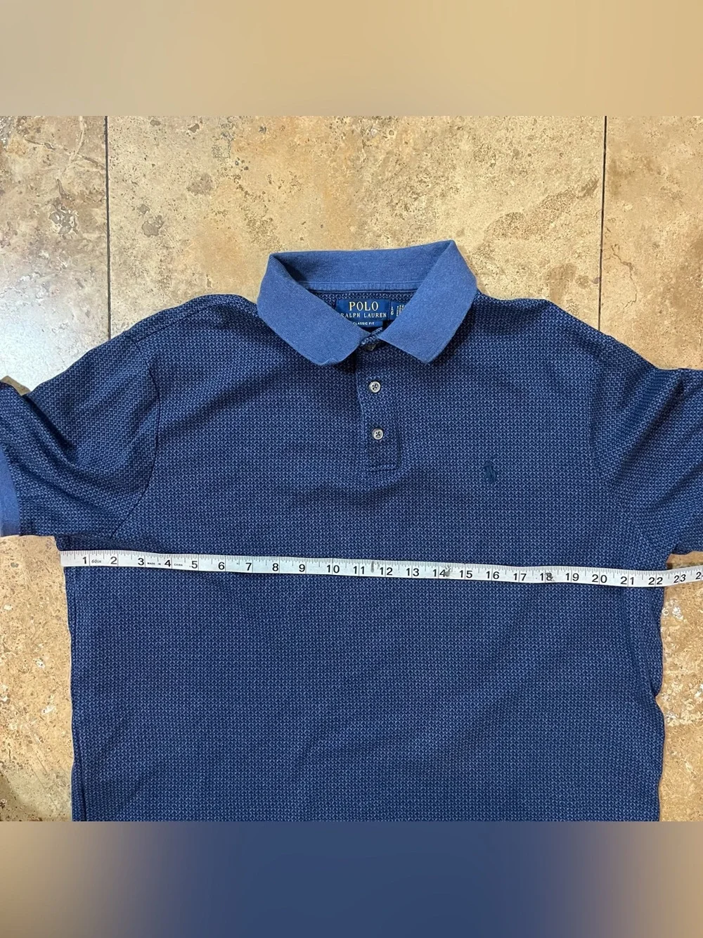 Polo Ralph Lauren Men’s Classic Fit Floral Plaid Blue Pattern Polo Shirt L